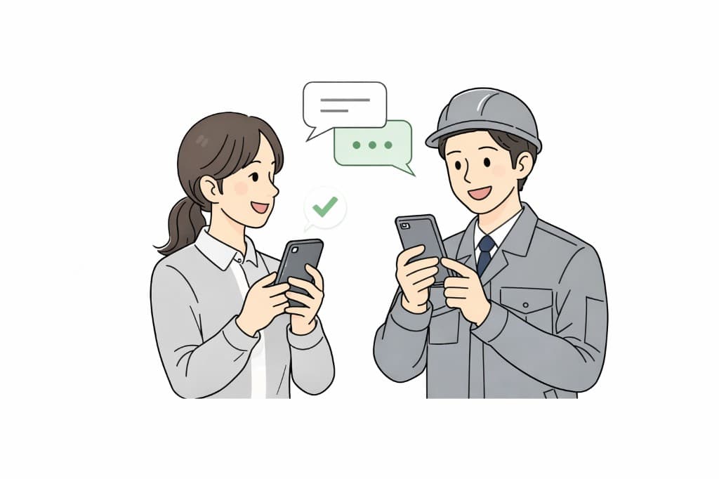 ユーザーとショップがチャットで相談するイメージ