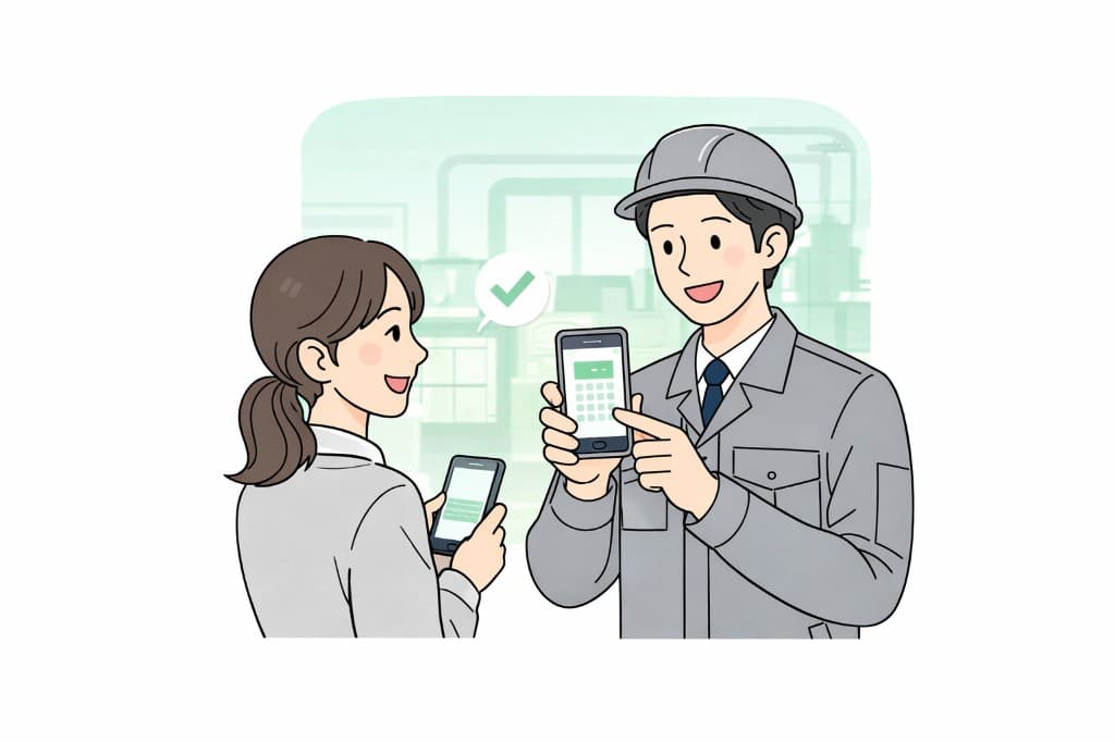 スマートフォンで日程を確定するイメージ